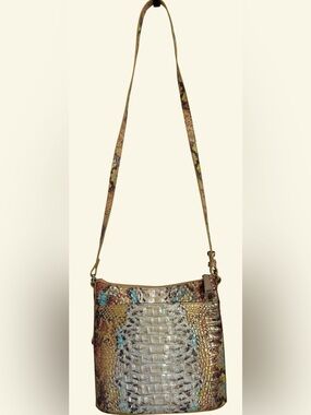 Brahmin Katie Leather Croc-Embossed Crossbody Bag